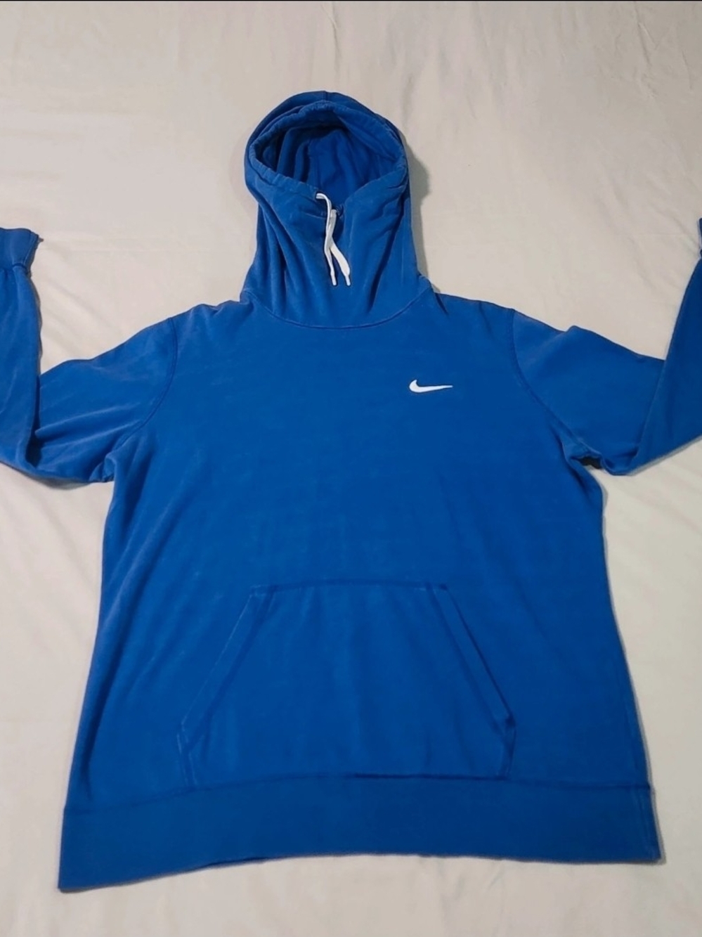 Nike Men's Royal Blue Pullover Hoodie with White Swoosh